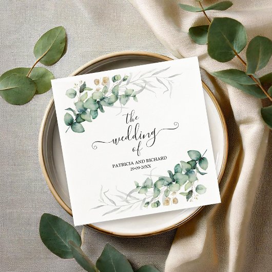 Groen Eucalyptus Bruiloft Servet