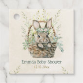 Groen Eucalyptus Bunny Baby shower Bedankjes Labels (Voorkant)