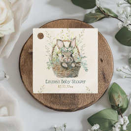 Groen Eucalyptus Bunny Baby shower Bedankjes Labels