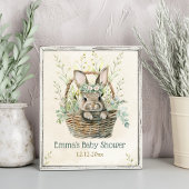 Groen Eucalyptus Bunny Baby shower Poster