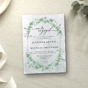 Groen Eucalyptus Calligrafie Handtekening Verlovin Kaart