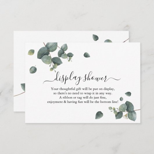 Groen Eucalyptus Display Bruids Trouwdouche Informatiekaartje (Voorkant / Achterkant)