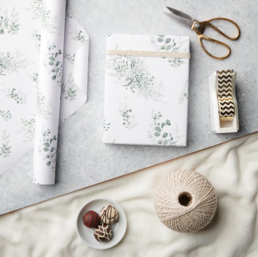 Groen Eucalyptus Elegant Cadeaupapier (Crafts)