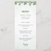 Groen Eucalyptus Elegant Leaf Wedding Menu (Voorkant)