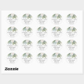 Groen Eucalyptus Elegant Stof Oefen Diner Ronde Sticker (Vel)