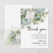 Groen Eucalyptus Elegant Stof Oefendiner Bedankkaart (Voorkant / Achterkant)