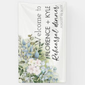 Groen Eucalyptus Elegant Stof Proefdinermaal Spandoek (Verticaal)