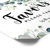 groen eucalyptus Favorieten feest- of trouwbord Poster (Hoek)