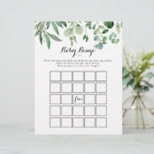 Groen Eucalyptus Foliage Baby Bingo Shower Game (Staand voorkant)