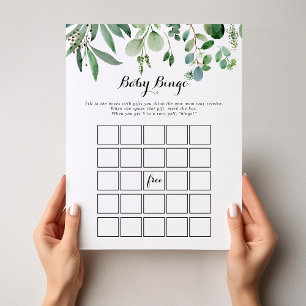 Groen Eucalyptus Foliage Baby Bingo Shower Game