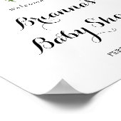 Groen Eucalyptus Foliage Baby shower Welkom Poster (Hoek)