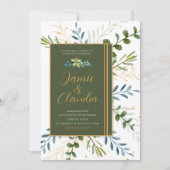 groen Eucalyptus Foliage bruiloft Kaart (Voorkant)