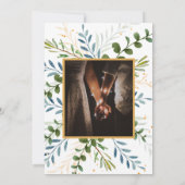 groen Eucalyptus Foliage bruiloft Kaart (Achterkant)