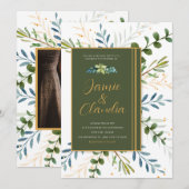 groen Eucalyptus Foliage bruiloft Kaart (Voorkant / Achterkant)