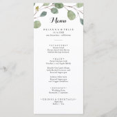 Groen Eucalyptus Foliage Kalligrafie Diner Menu (Voorkant)