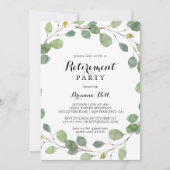 Groen Eucalyptus Foliage Pensioen Partij Kaart (Voorkant)