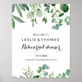 Groen Eucalyptus Foliage Rehearings - diner Welkom Poster (Voorkant)