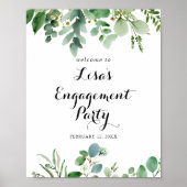 Groen Eucalyptus Foliage Verloving Welkom Poster (Voorkant)