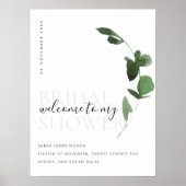 Groen Eucalyptus Foliage Vrijgezellenfeest Welkom Poster (Voorkant)