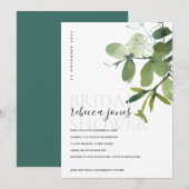 GROEN EUCALYPTUS FOLIAGE WATERVERF VRIJGEZELLENFEE AANKONDIGING (Voorkant / Achterkant)