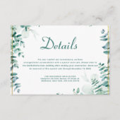 Groen Eucalyptus Frameborder Huwelijk Informatiekaartje (Voorkant)