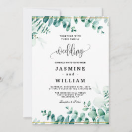 Groen Eucalyptus Frameborder Huwelijk Kaart