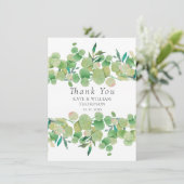 groen eucalyptus garland bruiloft bedankkaart (Staand voorkant)