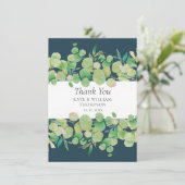 Groen Eucalyptus Garland Bruiloft Dank u Bedankkaart (Staand voorkant)