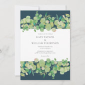 groen eucalyptus garland bruiloft kaart (Voorkant)