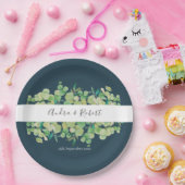 groen eucalyptus garland bruiloft papieren bordje (Feest)