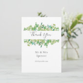 Groen Eucalyptus Garland Dank u bruiloft Bedankkaart (Staand voorkant)