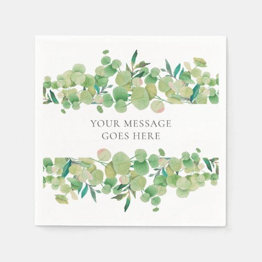 Groen Eucalyptus Garland Servet (Voorkant)