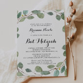 Groen Eucalyptus gebladerte Bat Mitzvah Kaart