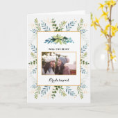 groen eucalyptus gebladerte bruids zal je mijn zij kaart (Gele Bloem)