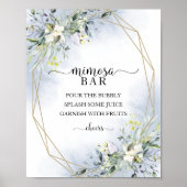 Groen Eucalyptus Geometrisch Mimosa Bar Bord Poster (Voorkant)