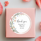 groen eucalyptus gepersonaliseerde bruiloft dank u ronde sticker