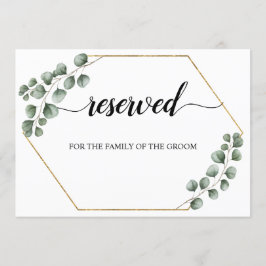 Groen Eucalyptus Gereserveerd Bruiloft Zitbord Kaart