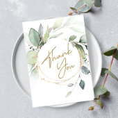 Groen Eucalyptus Gevouwen Dank u kaart