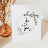 Groen Eucalyptus Gold-Lijst Neem een treintje Reclamebord Met Voetstuk