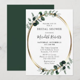 Groen Eucalyptus Gold Metallic Vrijgezellenfeest Kaart