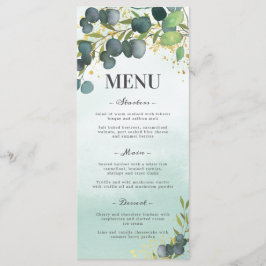 Groen Eucalyptus Goud Bruiloft Menu