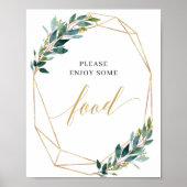 Groen eucalyptus goud geometrisch lijst bord poster (Voorkant)