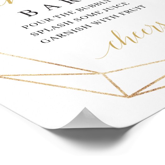 Groen eucalyptus goud geometrische mimosa staaftek poster (Hoek)