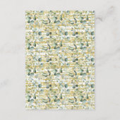 Groen Eucalyptus Goud Glitter Bruiloft Details Informatiekaartje (Achterkant)