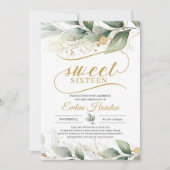 Groen eucalyptus goud laat boho zoet zestien kaart (Voorkant)