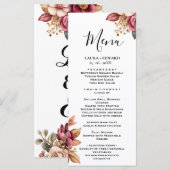 Groen eucalyptus groen bloemendecoratie menu (Voorkant / Achterkant)