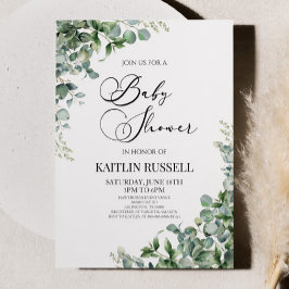 Groen eucalyptus groen botanisch Baby shower Kaart