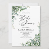 Groen eucalyptus groen botanisch Baby shower Kaart (Voorkant)