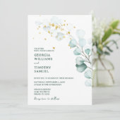 Groen Eucalyptus groen met gouden Sparkles Kaart (Staand voorkant)