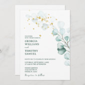 Groen Eucalyptus groen met gouden Sparkles Kaart (Voorkant / Achterkant)